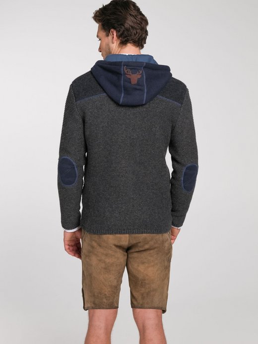 Herren Strickjacke - Dakar 70 cm mit Sweater-Kapuze