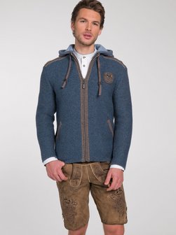 Herren Strickjacke - Dakar 70 cm mit Sweater-Kapuze
