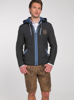 Herren Strickjacke - Dakar 70 cm mit Sweater-Kapuze