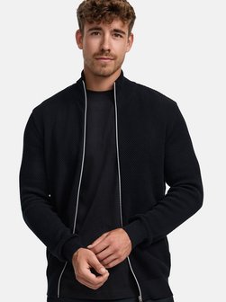 Artikelbild Herren Strickjacke - KSErik Zip von Kronstadt in schwarz uni