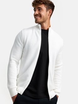 Artikelbild Herren Strickjacke - KSErik Zip von Kronstadt in weiß uni
