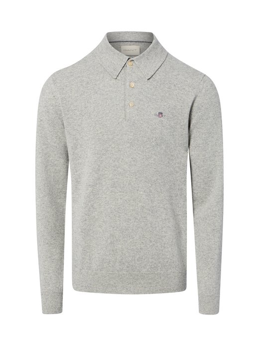 Herren Strickpoloshirt aus Lammwolle