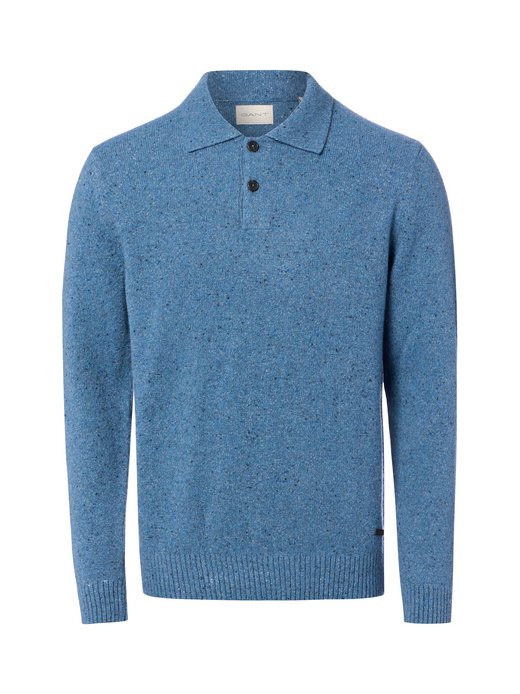 Herren Strickpoloshirt mit Wollanteil