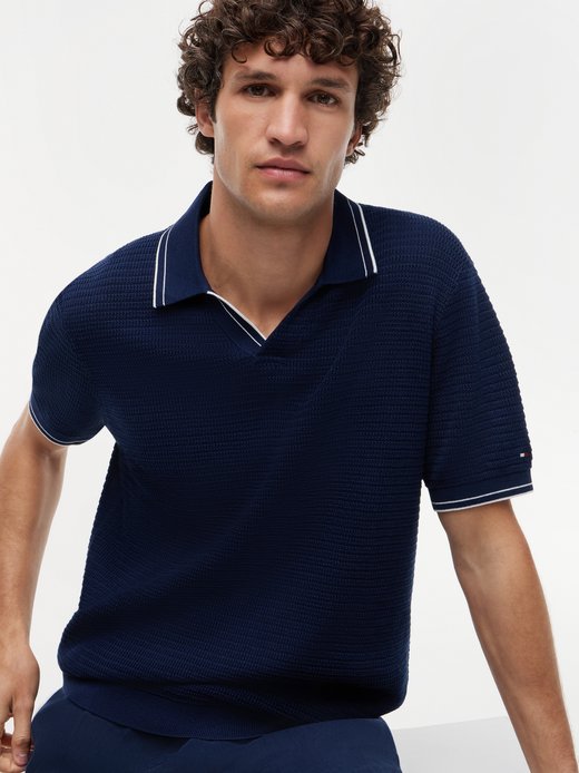 Herren Strickpoloshirt