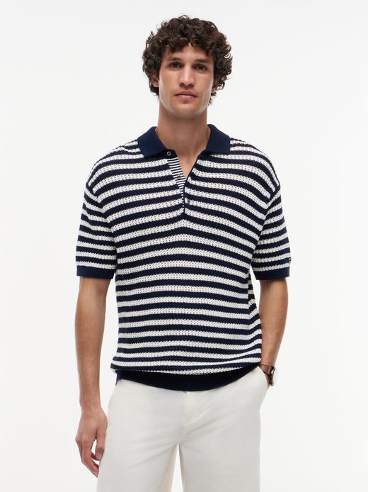 Herren Strickpoloshirt