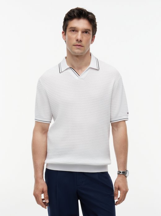 Herren Strickpoloshirt