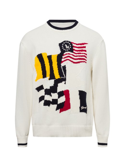 Herren Strickpullover - FLAG INTARSIA C NECK