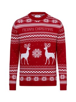Artikelbild Herren Strickpullover von Only&Sons in rot weiß gemustert