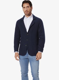 Artikelbild Herren Stricksakko - FERIN von BABISTA in blau uni