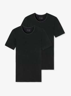 Artikelbild Herren T-Shirt  -  2er-Pack 95/5 von Schiesser in schwarz uni