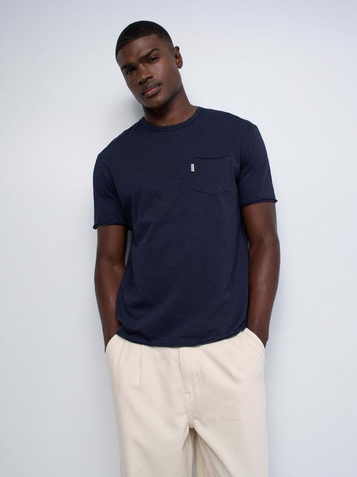 Herren T-Shirt - Slub Jersey Raw Edge