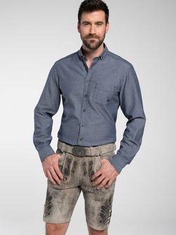 Artikelbild Herren Trachtenhemden - Trachtenhemd "Fischach" von Spieth & Wenksy in blau uni