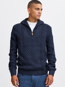 Artikelbild Herren Troyer - BHPullover von BLEND in blau gemustert