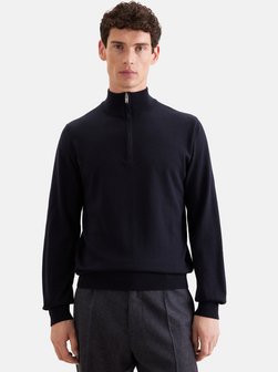 Herren Troyer-Wollpullover - Regular Fit