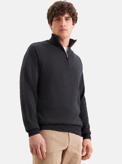 Herren Troyer-Wollpullover - Regular Fit