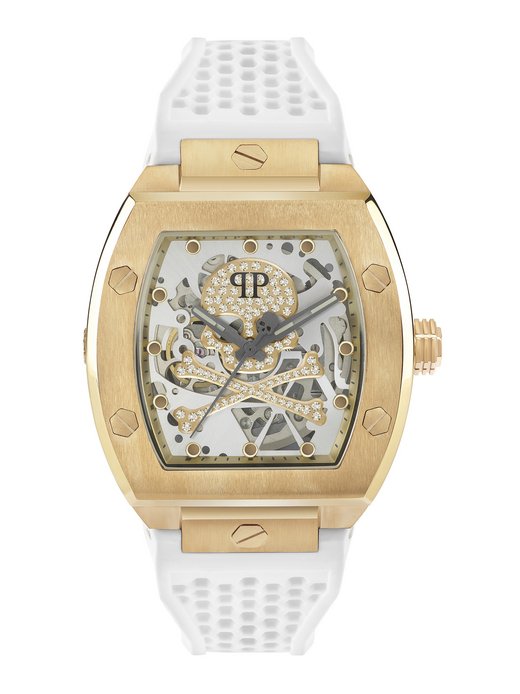 Herren Uhr  -  The White Golden $keleton