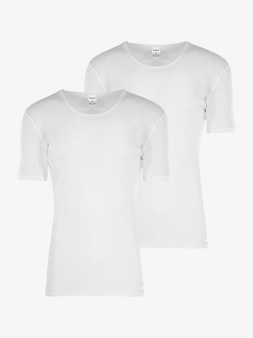 Herren Unterhemd  -  2er-Pack Kurzarm Feinripp