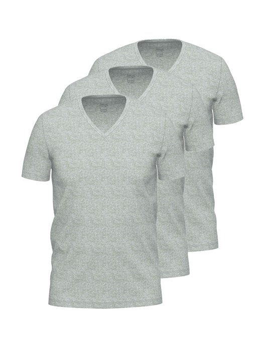 Ammann Herren Unterhemden 3er Pack - Feinripp Baumwolle Mit Ringeloptik