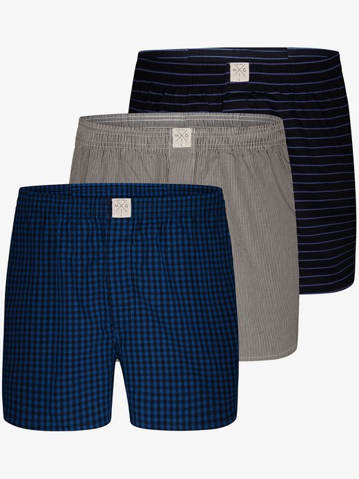 Herren Web-Boxershorts  -  3-Pack Classic Checks