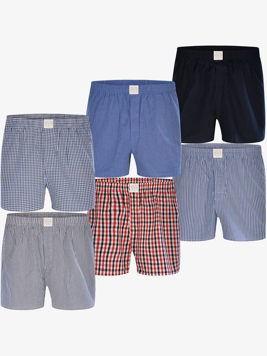 Herren Web-Boxershorts  -  6-Pack Boxershorts