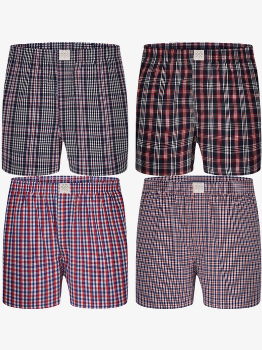 Herren Web-Boxershorts  -  Classic Checks 4-Pack