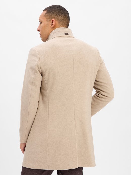 Herren Wollmantel mit Cashmere-Anteil - Maron