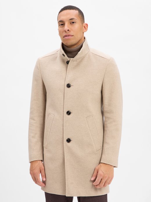 Herren Wollmantel mit Cashmere-Anteil - Maron