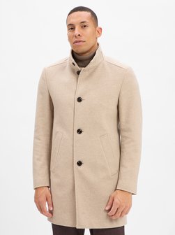 Herren Wollmantel mit Cashmere-Anteil - Maron