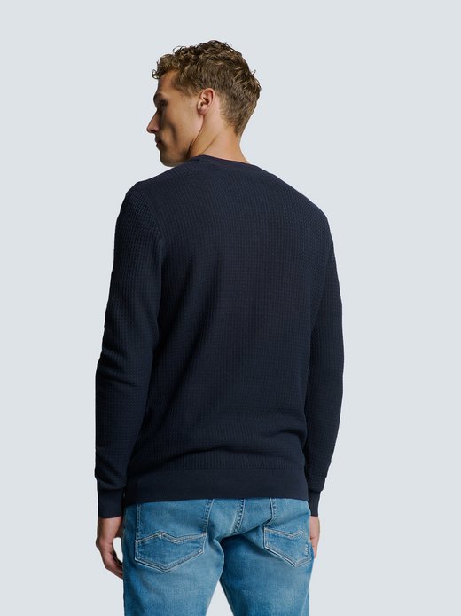 Herren Zweifarbiger Rundhals-Pullover