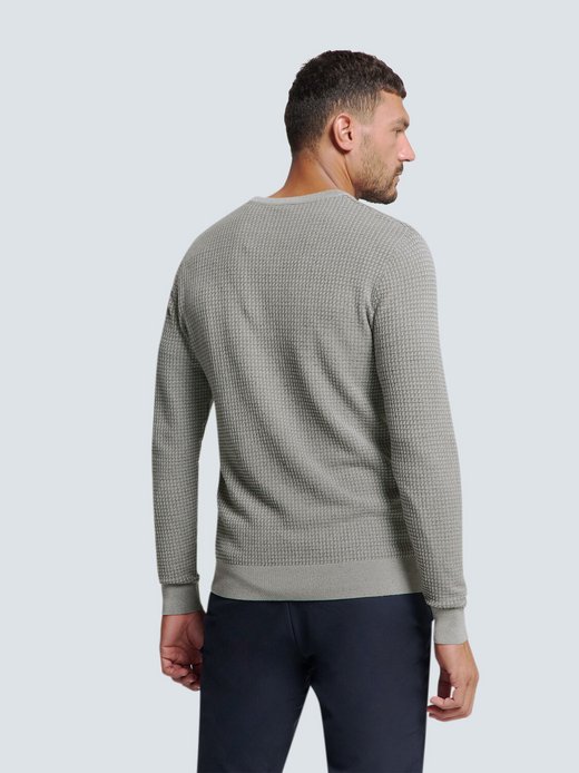 Herren Zweifarbiger Rundhals-Pullover