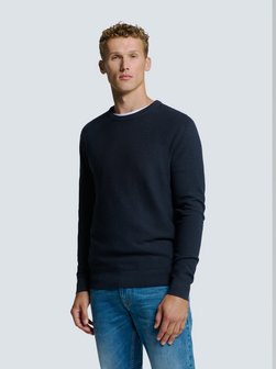 Herren Zweifarbiger Rundhals-Pullover