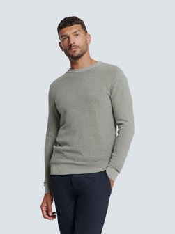 Herren Zweifarbiger Rundhals-Pullover
