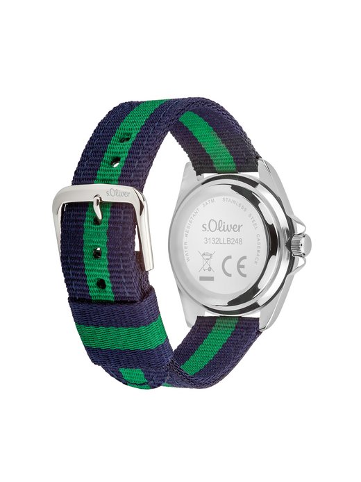 Jungen Armbanduhr  -  mit gestreiftem Canvasband