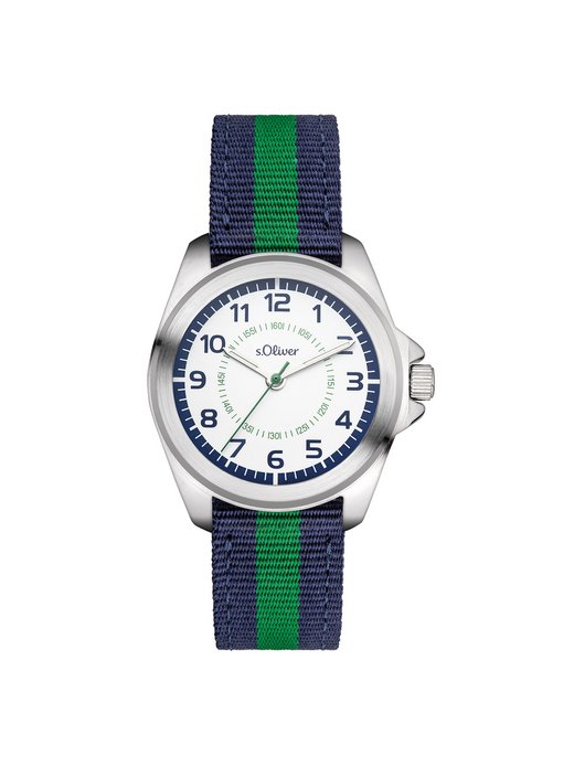 Jungen Armbanduhr  -  mit gestreiftem Canvasband
