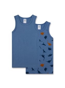 Artikelbild Jungen Unterhemd 2er Pack von Sanetta in blau bedruckt