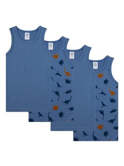 Artikelbild Jungen Unterhemd 4er Pack von Sanetta in blau bedruckt