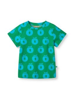 Artikelbild Kinder Unisex Kurzarm T-shirt von Småfolk in grün gemustert