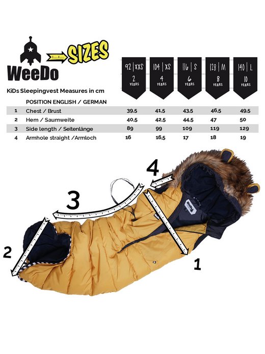 Kinder Unisex Schlafsackweste
