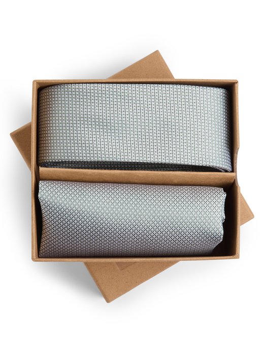 Krawat męski i poszetka z jedwabiu