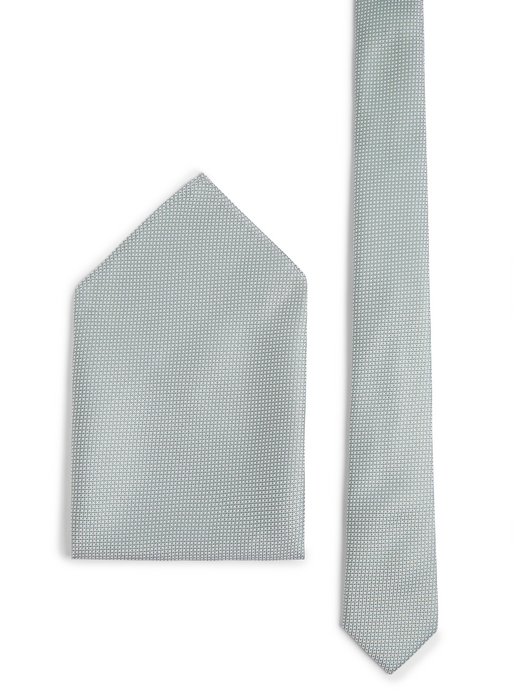 Krawat męski i poszetka z jedwabiu