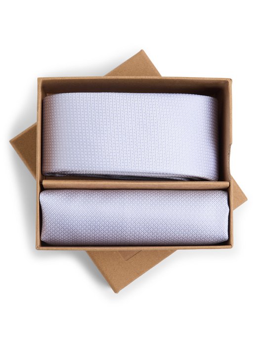 Krawat męski i poszetka z jedwabiu