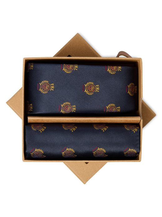 Krawat męski i poszetka z jedwabiu