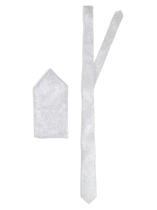 Krawat męski i poszetka z jedwabiu