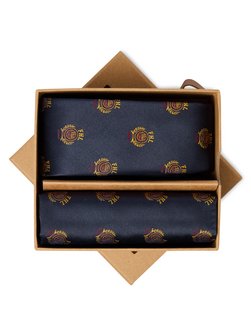 Krawat męski i poszetka z jedwabiu