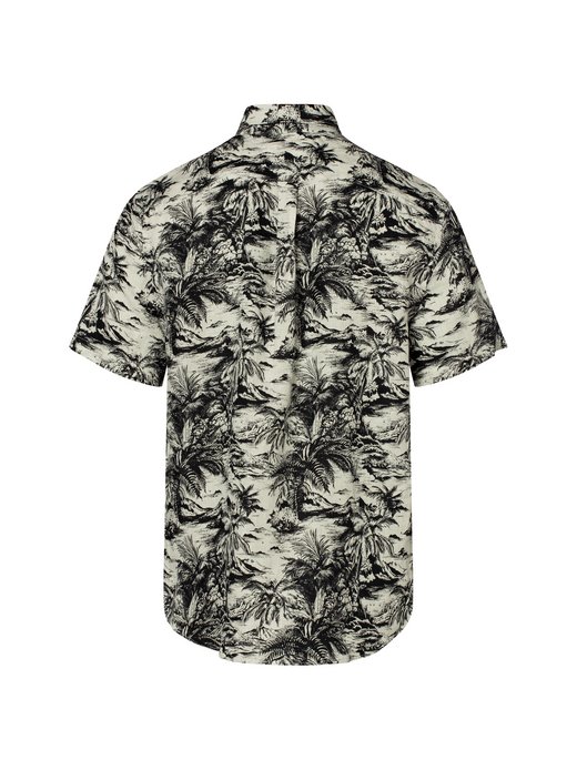 Lniana koszula męska z krótkim rękawem - Vacation