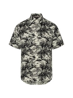 Lniana koszula męska z krótkim rękawem - Vacation