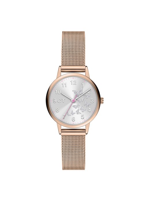 Mädchen Armbanduhr  -  The Cool Mesh Silver Butterfly