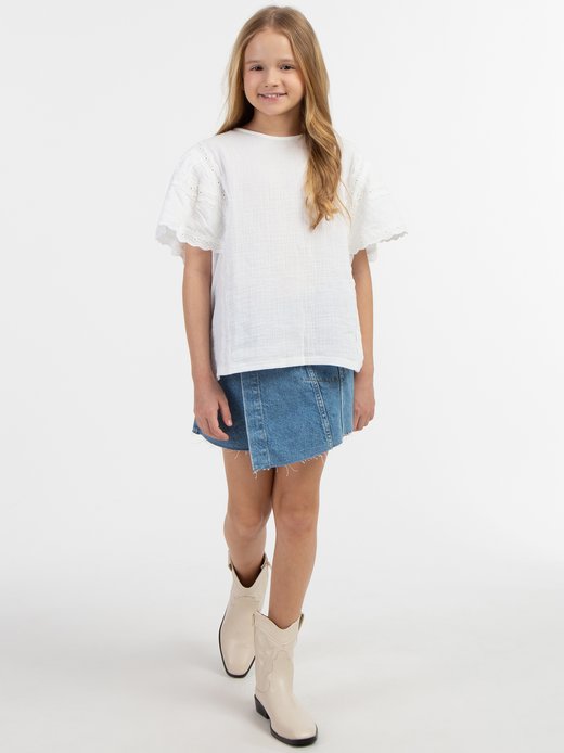 Mädchen Blusenshirt mit Spitze