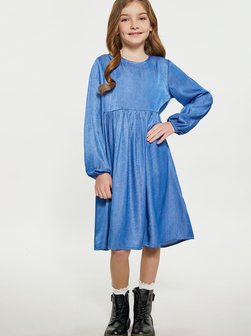 Artikelbild Mädchen (Kids) Kleid von Dreimaster in blau uni