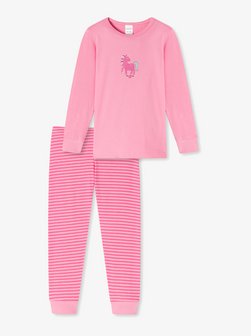 Artikelbild Mädchen Langer Schlafanzug  -  Basic Kids von Schiesser in rosa bedruckt